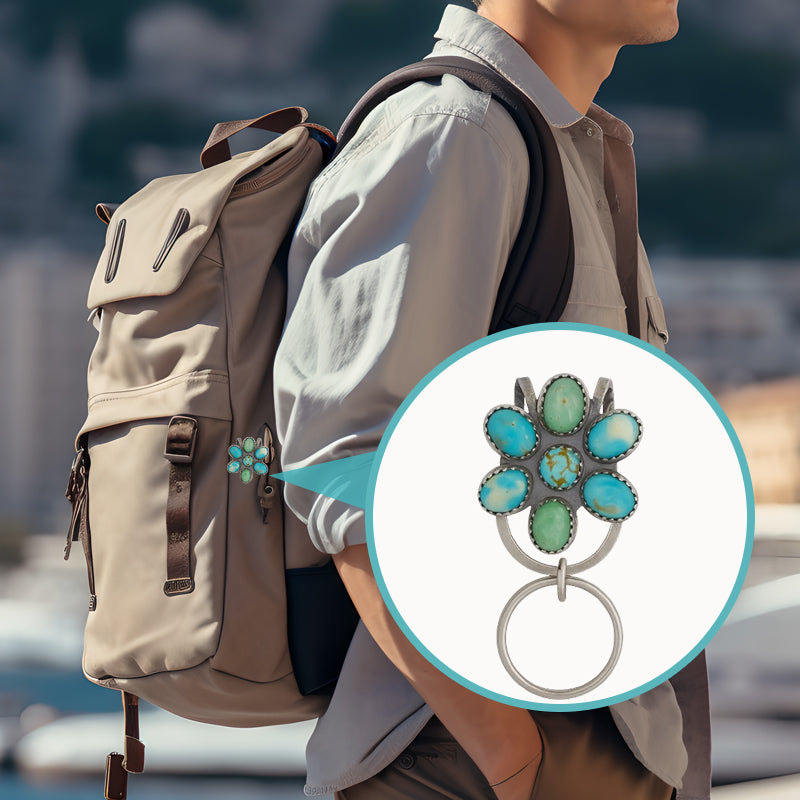 ๐ผ Turquoise Bloom Bag Clip Key Holder - Vind uw sleutels met flair