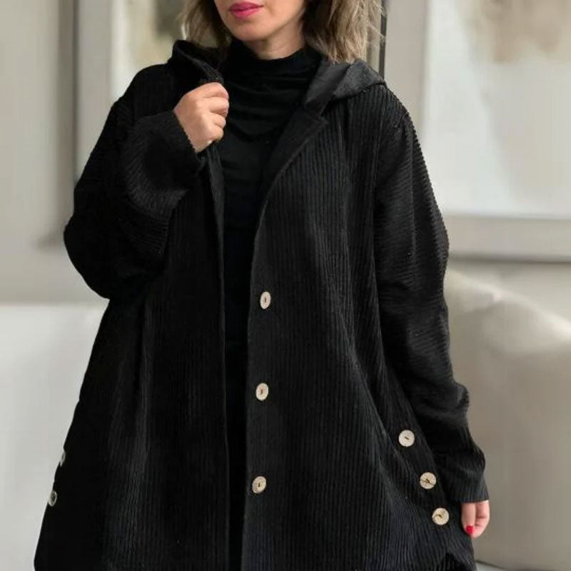 π Herfst recht corduroy jack met capuchon π§₯