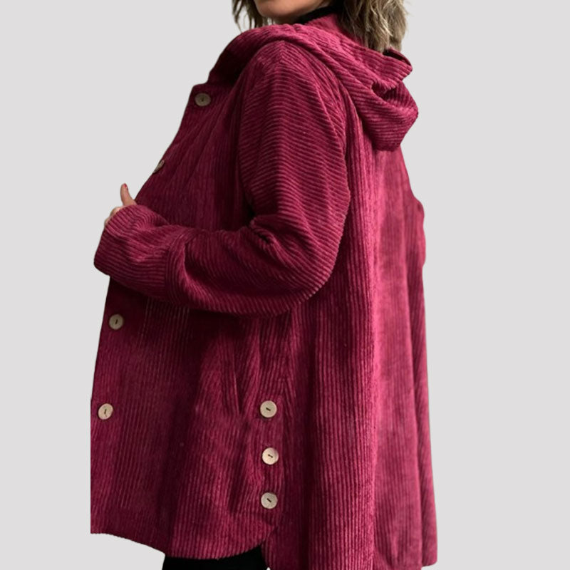 π Herfst recht corduroy jack met capuchon π§₯