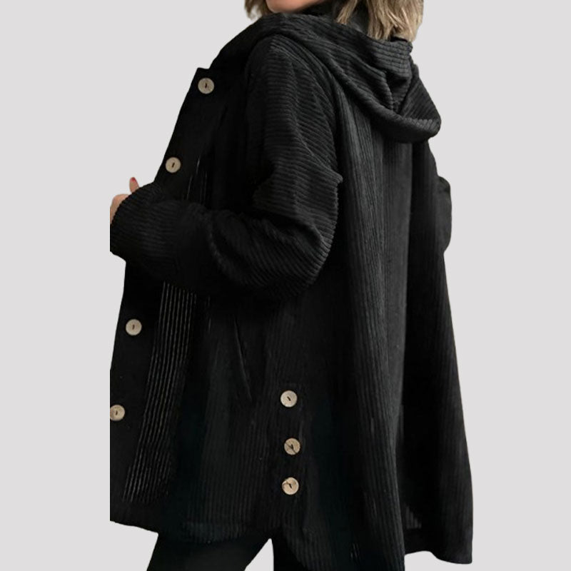 π Herfst recht corduroy jack met capuchon π§₯
