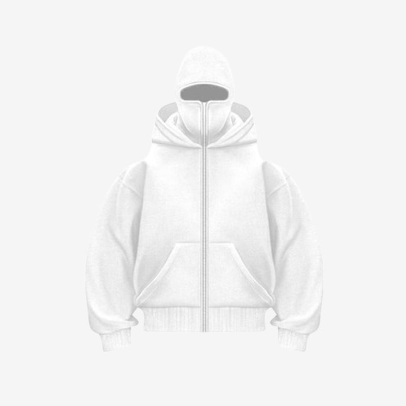 Hoodie met dubbele kap en rits