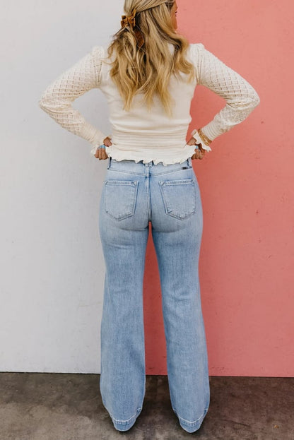LAATSTE DAGVERKOOP 49% UIT💥 Vintage Wash Plus-Size Jeans - Elastische, rechte pijp en billenlichtende pasvorm/Vintage Wash Plus-Size Jeans