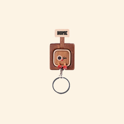 Wooden Creative Packaging Magnetic Keychain