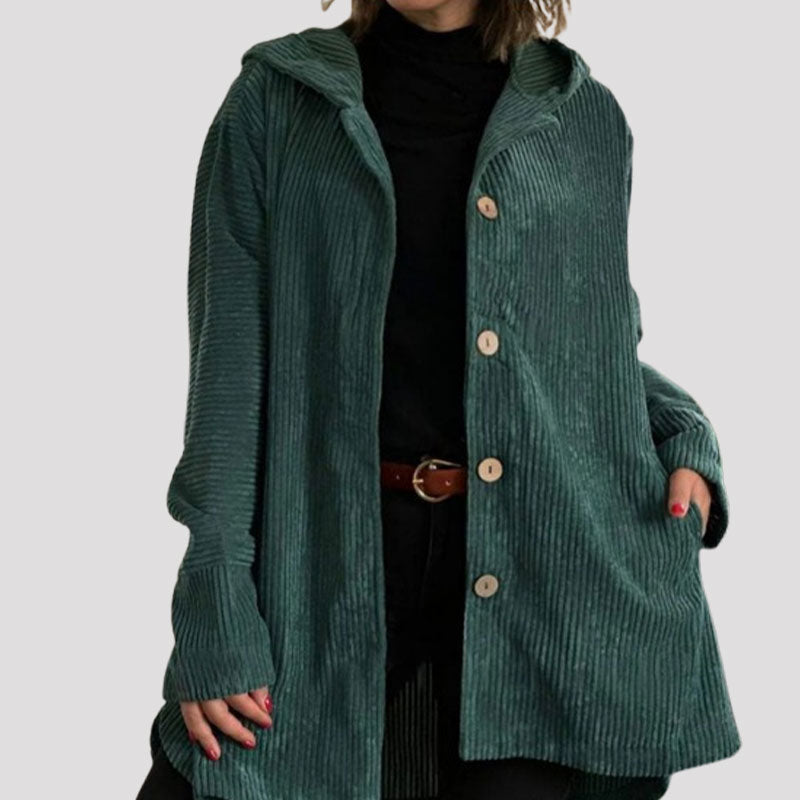 🍂 Herfst recht corduroy jack met capuchon 🧥