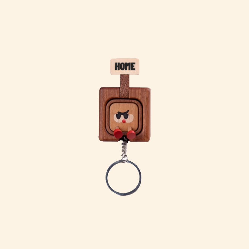 Wooden Creative Packaging Magnetic Keychain