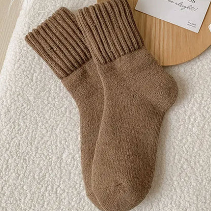 🧦5 paar wollen sokken voor dames – warme, middelhoge sokken