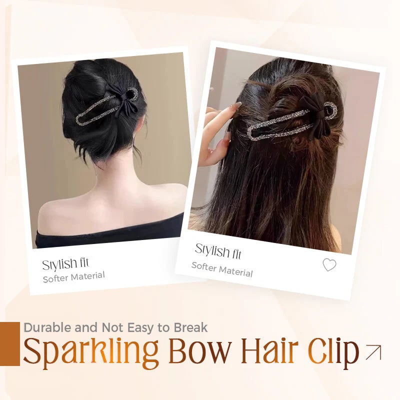 Fonkelende elegante zwarte strik haarclips