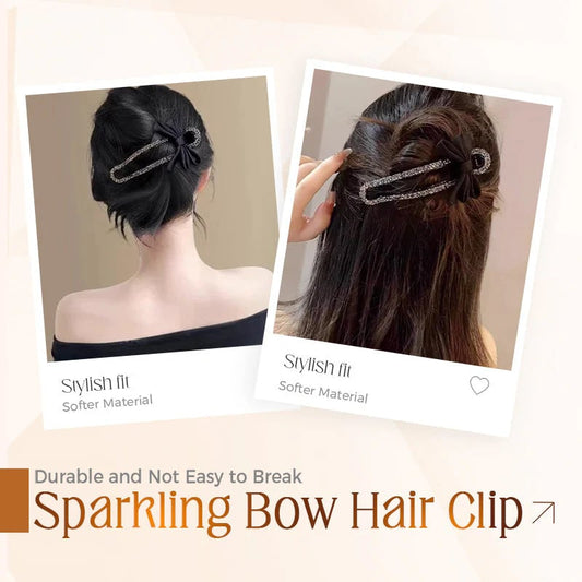 Fonkelende elegante zwarte strik haarclips
