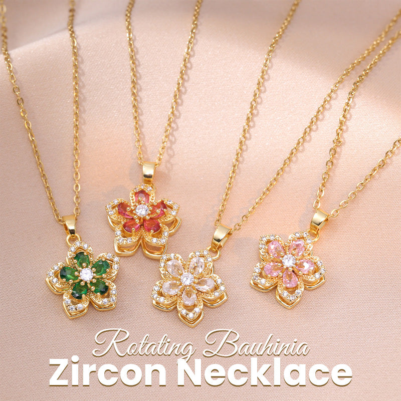 🌸 Bauhinia Zirkoon Ketting – Draaiend, Stijlvol en Sprankelend