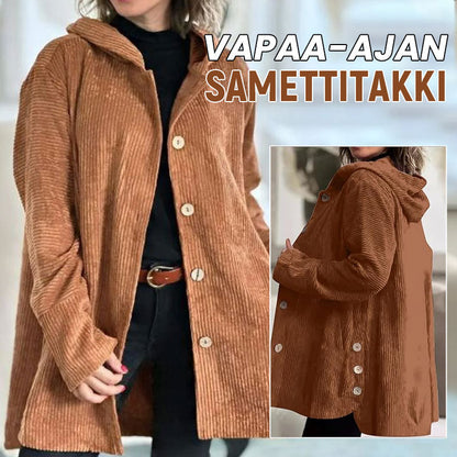 🍂 Herfst recht corduroy jack met capuchon 🧥