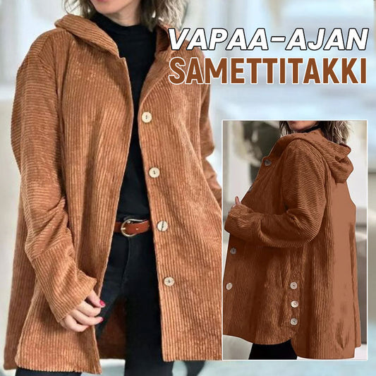 🍂 Herfst recht corduroy jack met capuchon 🧥