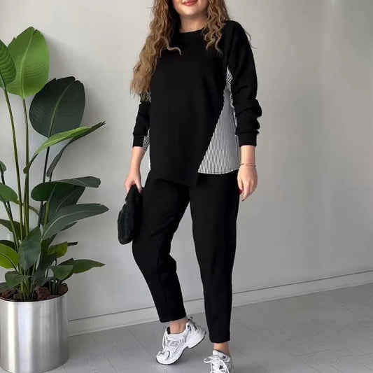 2025 New👗✨Design 2-delige loungeset in kleurblokdesign voor dames