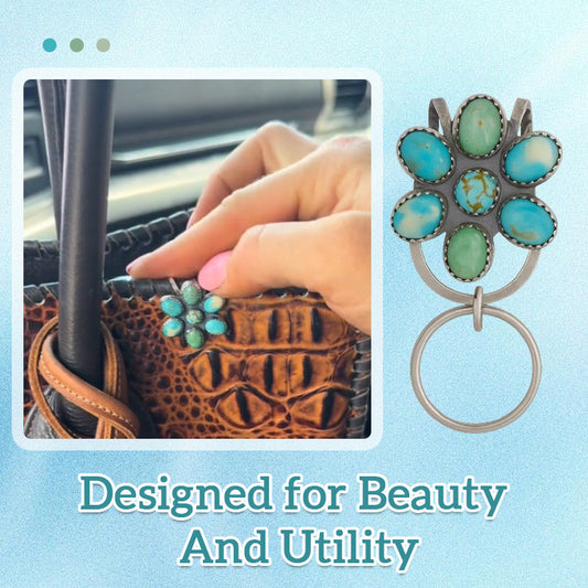 🌼 Turquoise Bloom Bag Clip Key Holder - Vind uw sleutels met flair