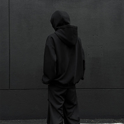 Hoodie met dubbele kap en rits