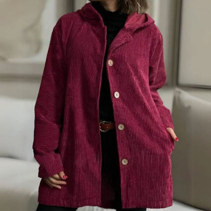 🍂 Herfst recht corduroy jack met capuchon 🧥