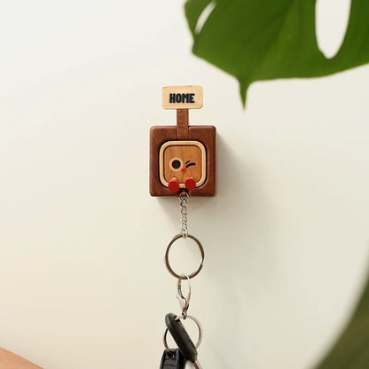 Wooden Creative Packaging Magnetic Keychain