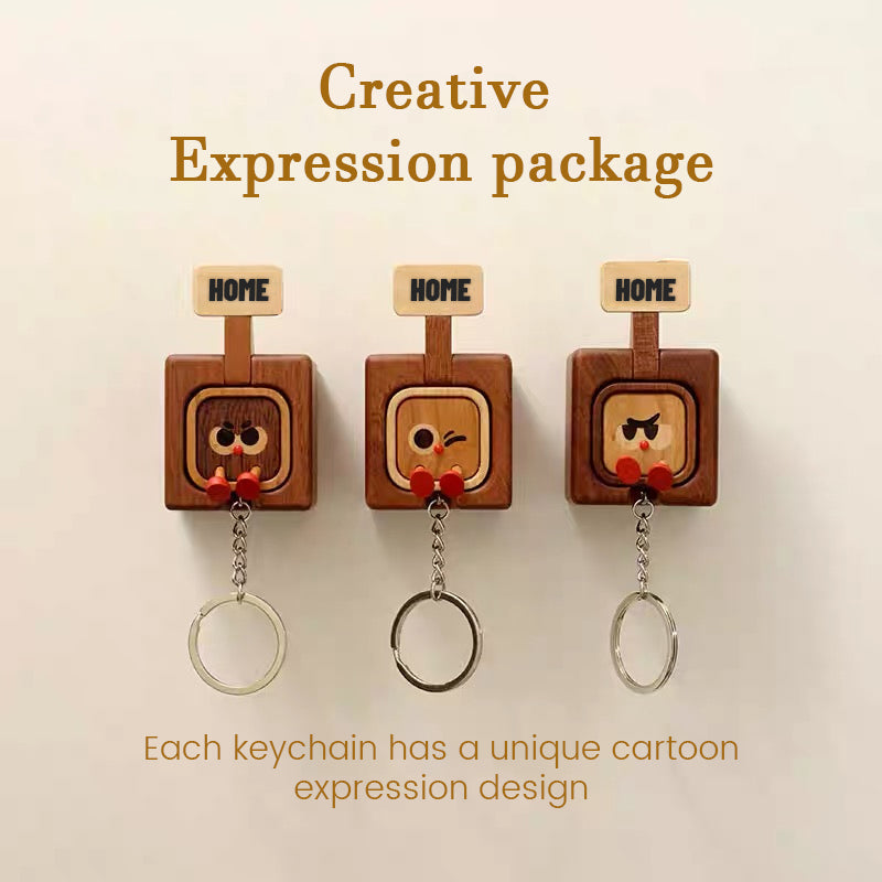 Wooden Creative Packaging Magnetic Keychain