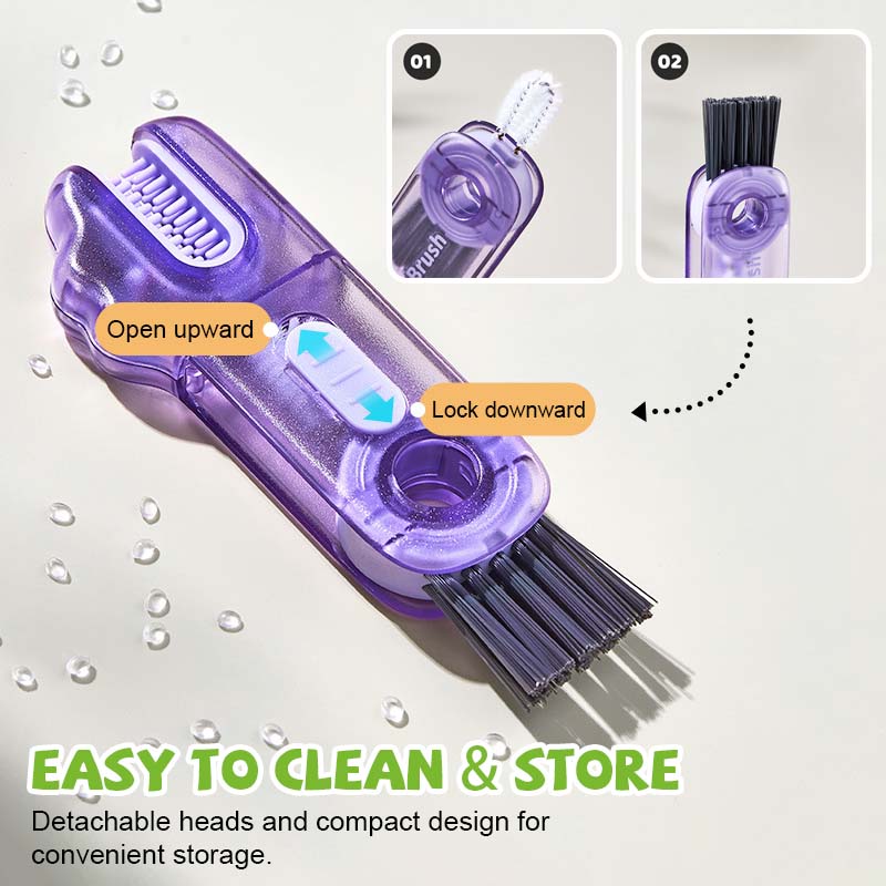 🐊 Multifunctionele krokodillenborstel - 3 borstelkoppen voor alle soorten kopjes
