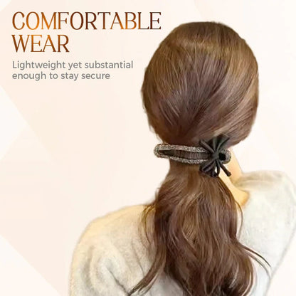 Fonkelende elegante zwarte strik haarclips
