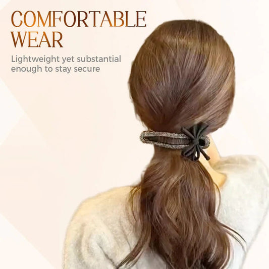 Fonkelende elegante zwarte strik haarclips
