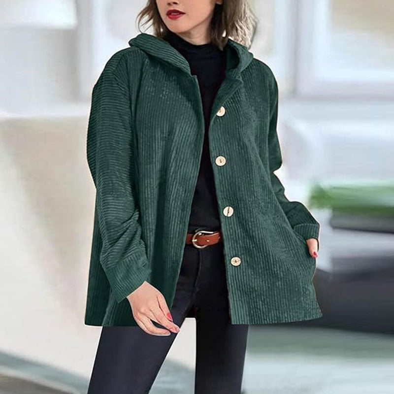 🍂 Herfst recht corduroy jack met capuchon 🧥