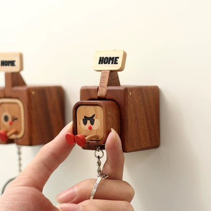 Wooden Creative Packaging Magnetic Keychain
