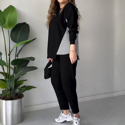 2025 New👗✨Design 2-delige loungeset in kleurblokdesign voor dames