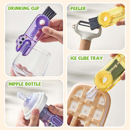 🐊 Multifunctionele krokodillenborstel - 3 borstelkoppen voor alle soorten kopjes