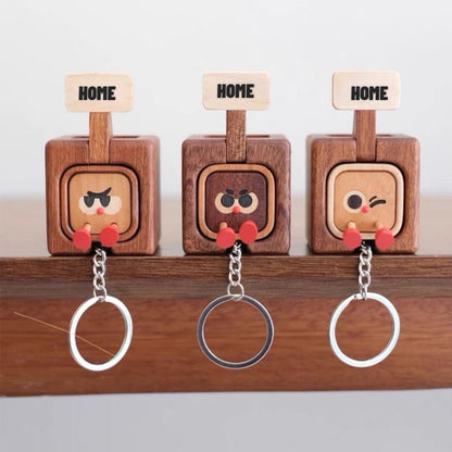 Wooden Creative Packaging Magnetic Keychain