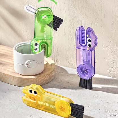 🐊 Multifunctionele krokodillenborstel - 3 borstelkoppen voor alle soorten kopjes