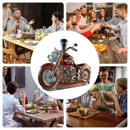 🏍️ Glazen Motorfiets Wijnfles – Perfect voor Bar & Cadeau