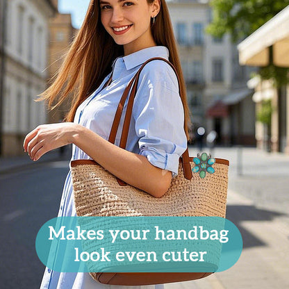 🌼 Turquoise Bloom Bag Clip Key Holder - Vind uw sleutels met flair