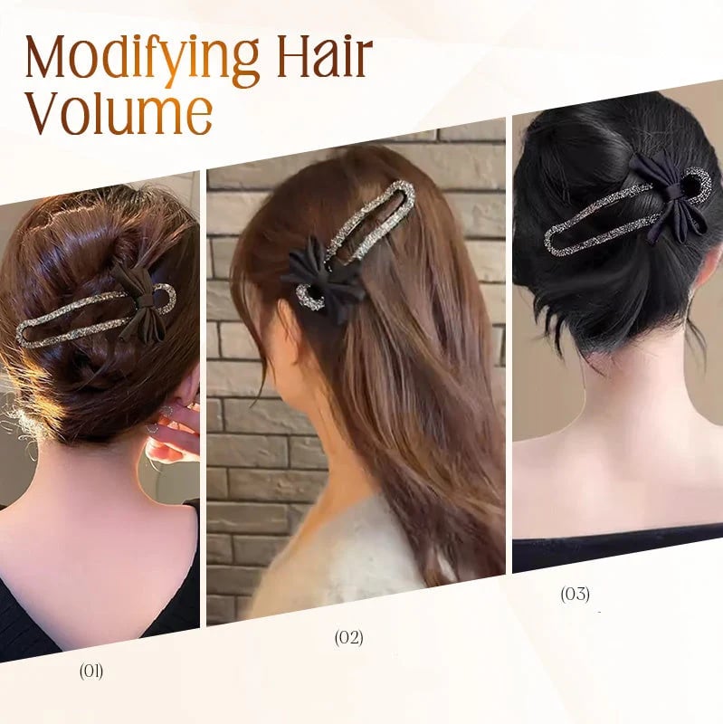 Fonkelende elegante zwarte strik haarclips