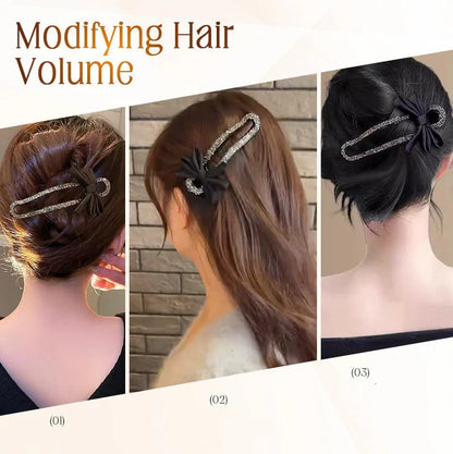 Fonkelende elegante zwarte strik haarclips