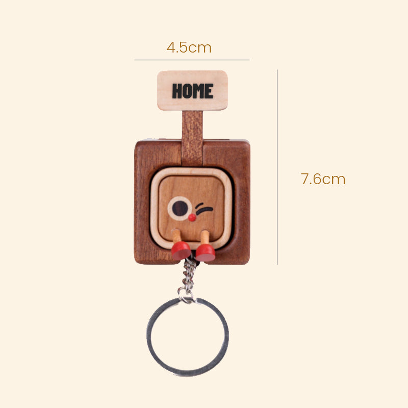Wooden Creative Packaging Magnetic Keychain