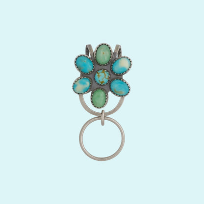 🌼 Turquoise Bloom Bag Clip Key Holder - Vind uw sleutels met flair