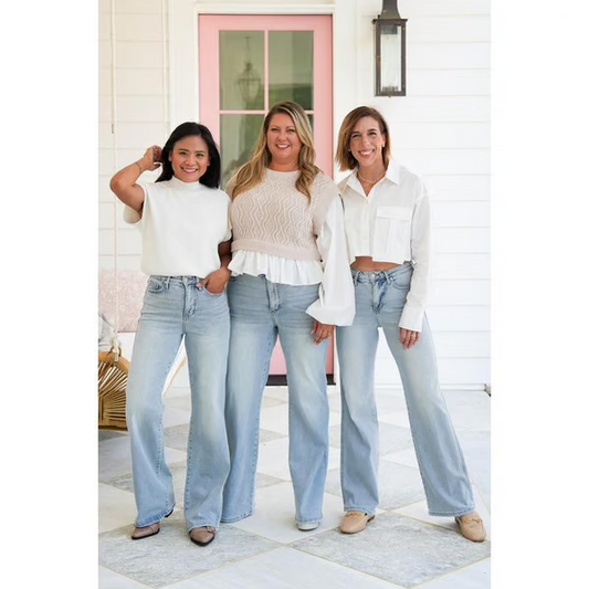 LAATSTE DAGVERKOOP 49% UIT💥 Vintage Wash Plus-Size Jeans - Elastische, rechte pijp en billenlichtende pasvorm/Vintage Wash Plus-Size Jeans