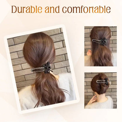 Fonkelende elegante zwarte strik haarclips