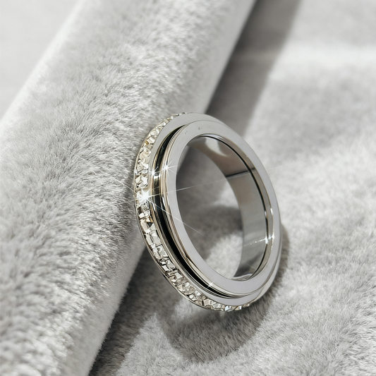 💖 Mega offer – 50% off! 💖 Rotating ring made of titanium steel and cubic zirconia